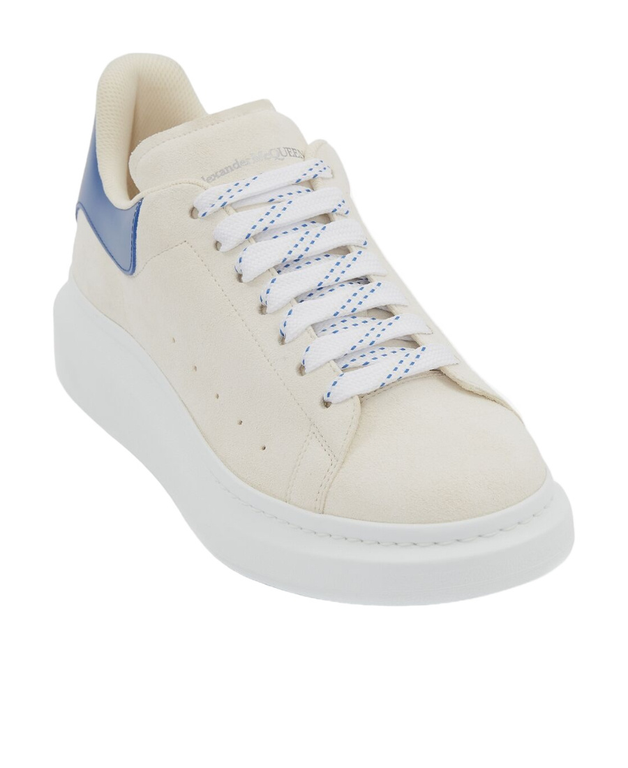Alexander Mcqueen Oversized Suede Leather-trim Sneakers In White