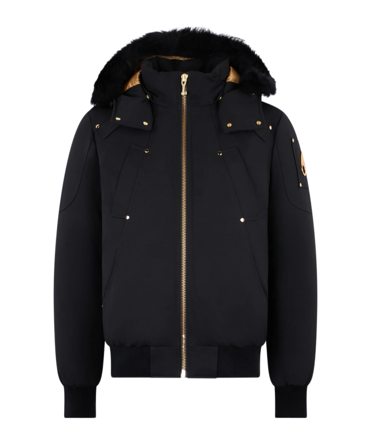 Moose Knuckles Versatile Bomber Jacket Removable Hood In Black
