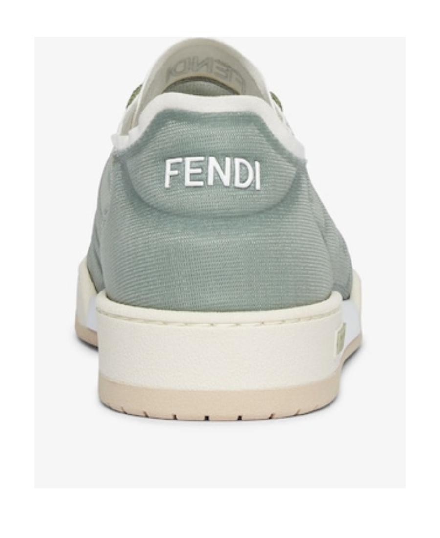 Fendi Match Mesh Low-top Sneakers In Green