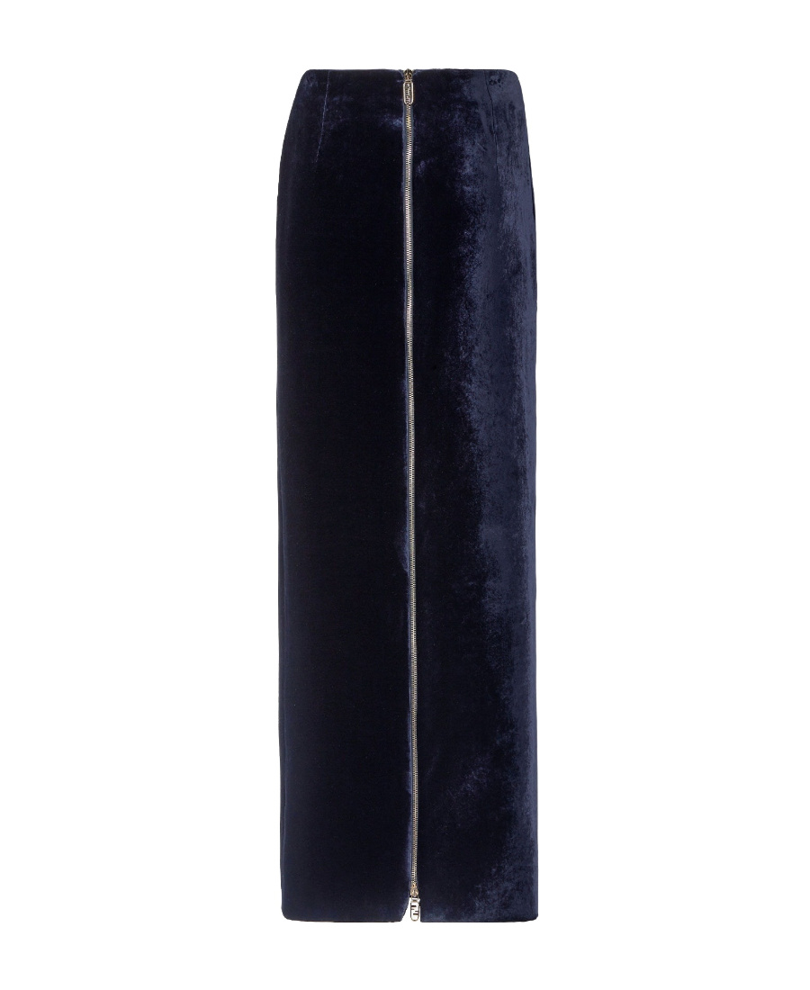 Fendi Gonna In Cady Stretch Nero  Donna In Blue