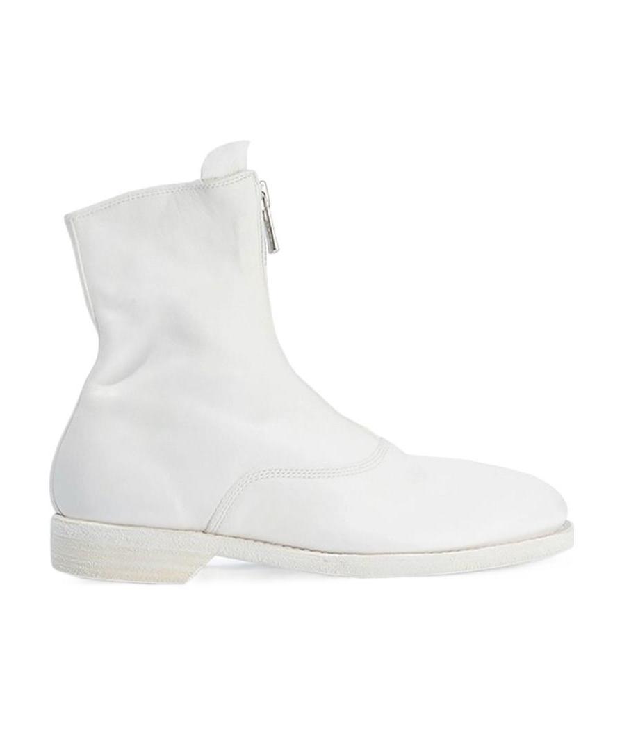 Guidi Front-zipped Fitted Boots In White