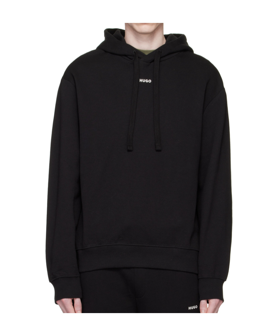 Hugo Boss Dapo Logo-print Drawstring Hoodie In Black