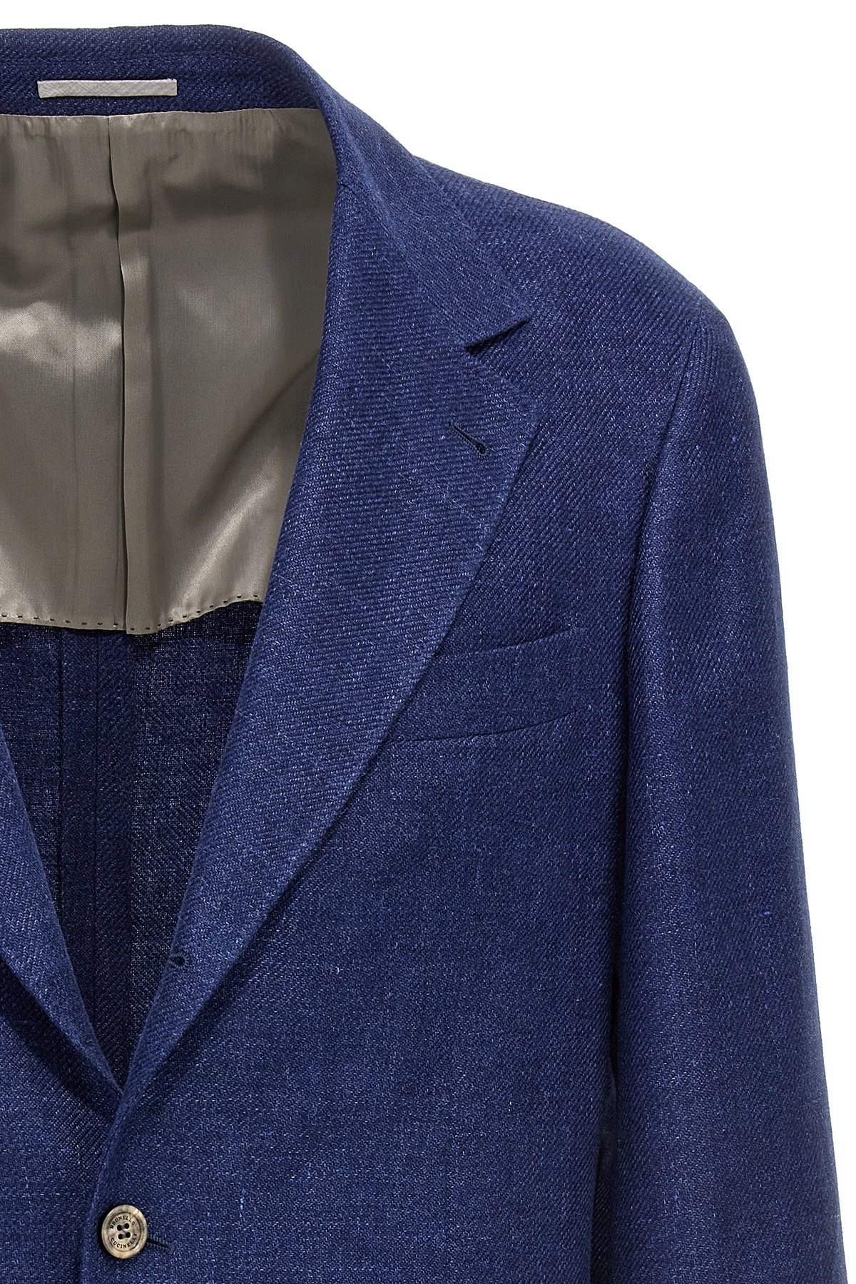 Brunello Cucinelli Single-breasted Tailored Blazer In Blue