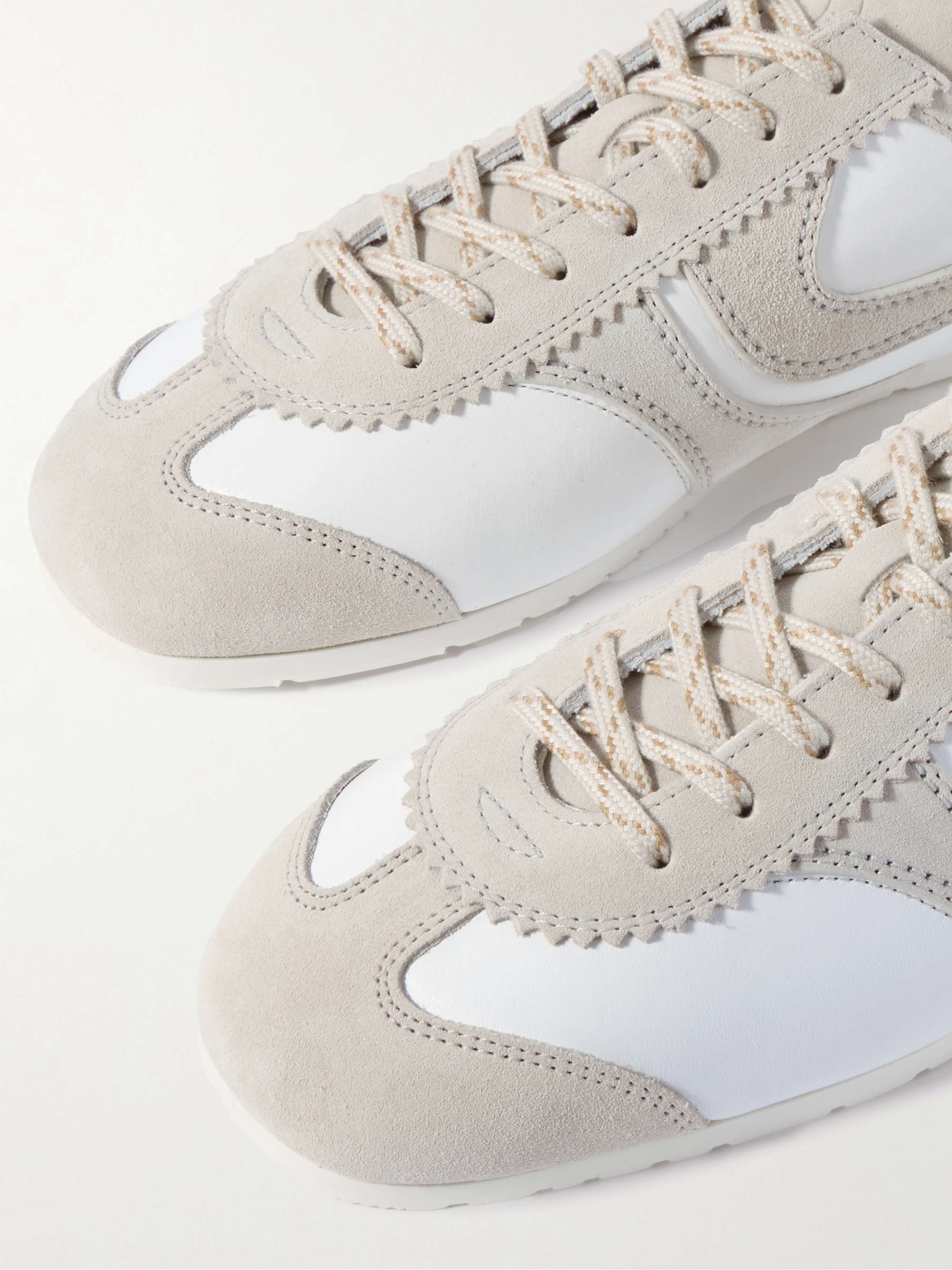 Shop Dries Van Noten Round Toe Sneakers In White