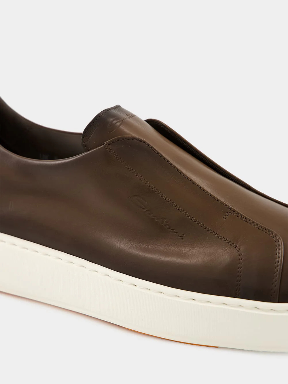 Santoni Round Toe Sneakers In Blue