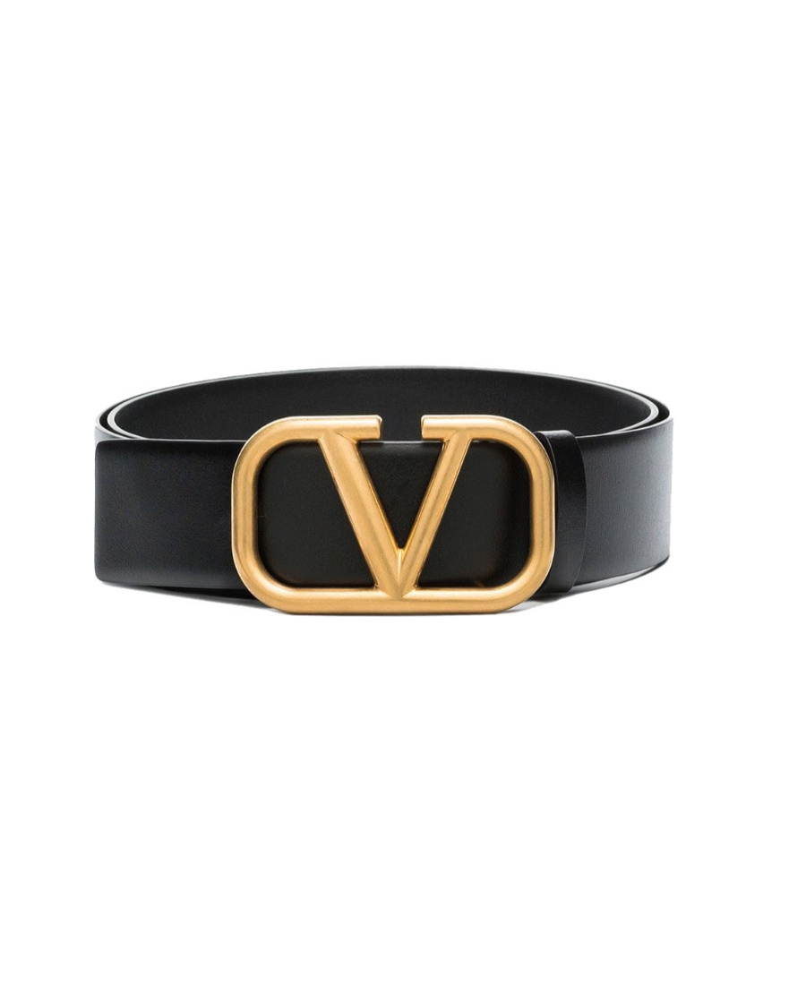Shop Valentino Black Vlogo Belt