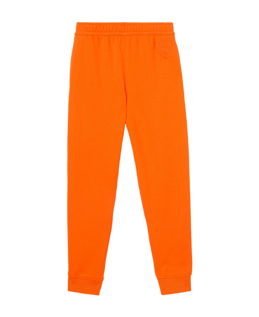 Shop Burberry Logo Patch Cotton Track Pants In Orange