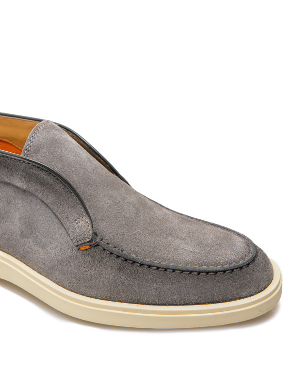 Santoni Round-headed Casual Shoes In Gray