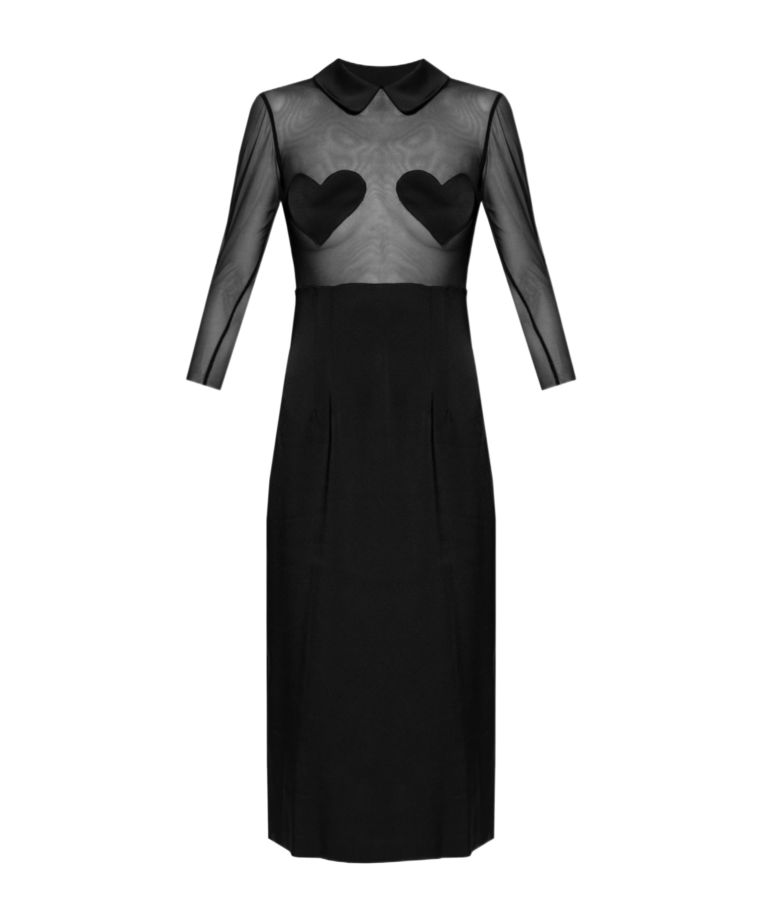 Blumarine Heart-patch Midi Dress In Black
