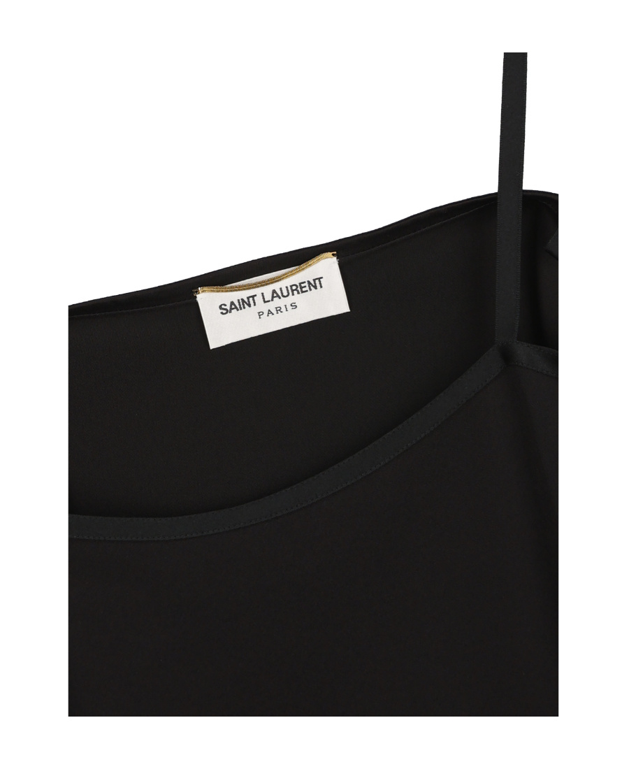 Saint Laurent Women's Crepe Long Dress In Black