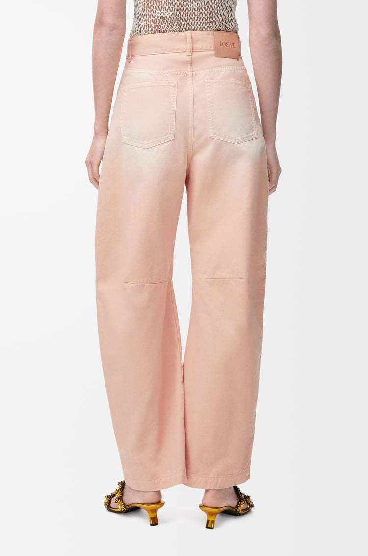 Loewe Barrel Trousers In Cotton In Light Pink