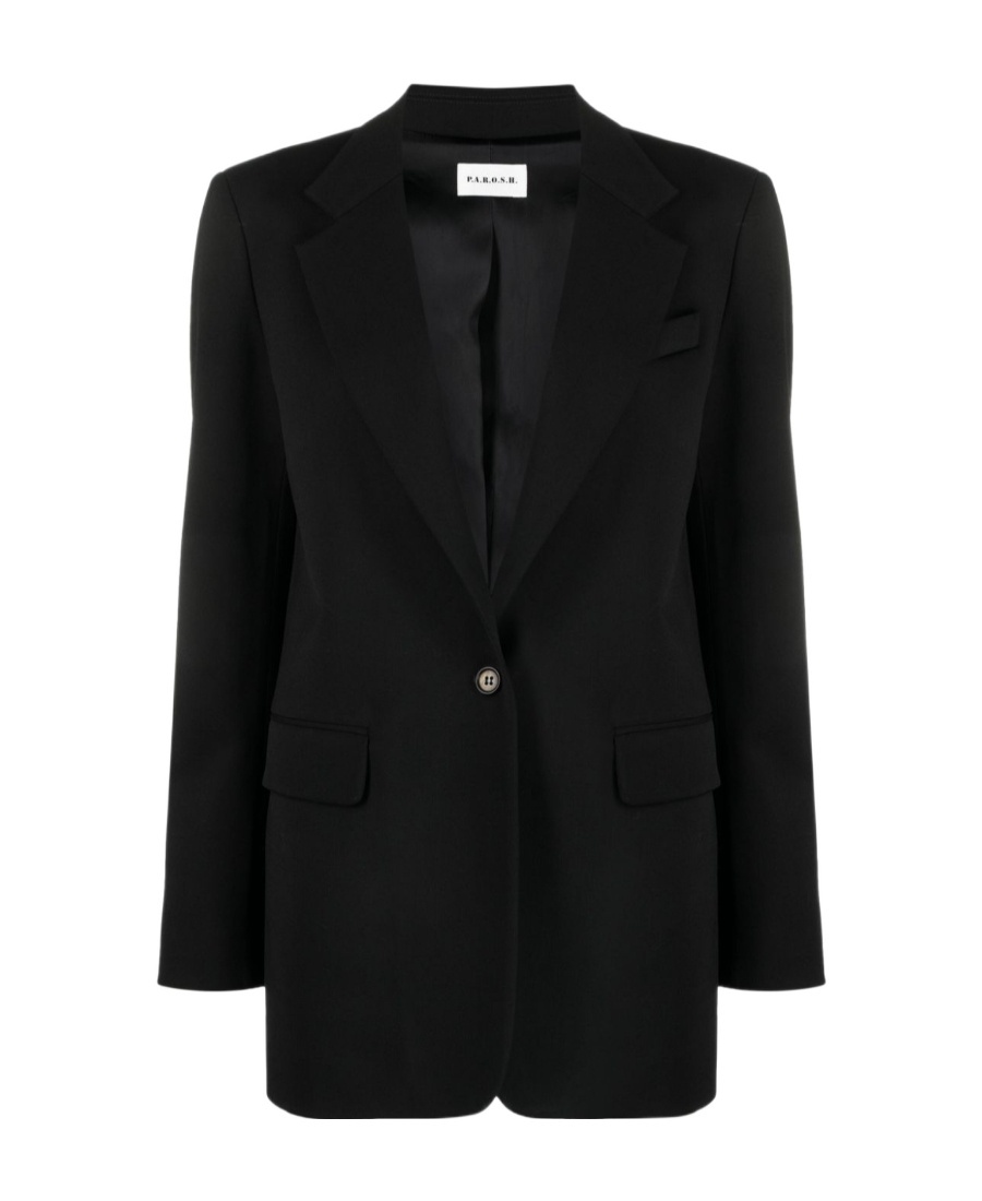 P.a.r.o.s.h Single-breasted Virgin Wool-blend Blazer In Black