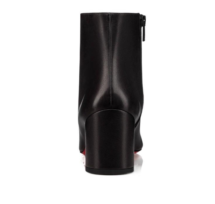Christian Louboutin Turela Leather Side-zip Red Sole Booties In Black