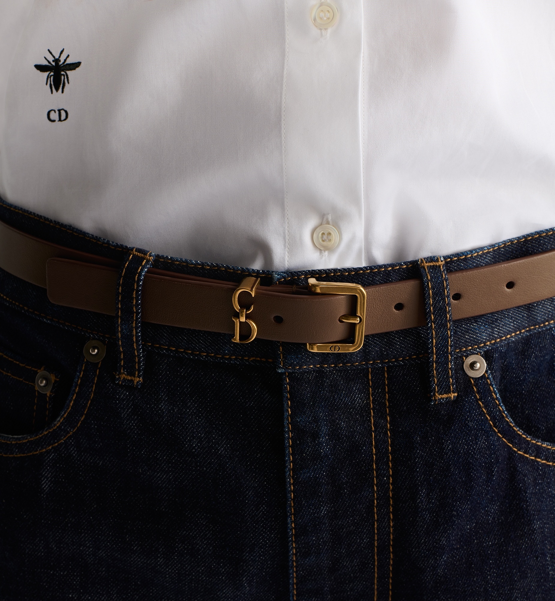 Dior Saddle Loop Belt In Green
