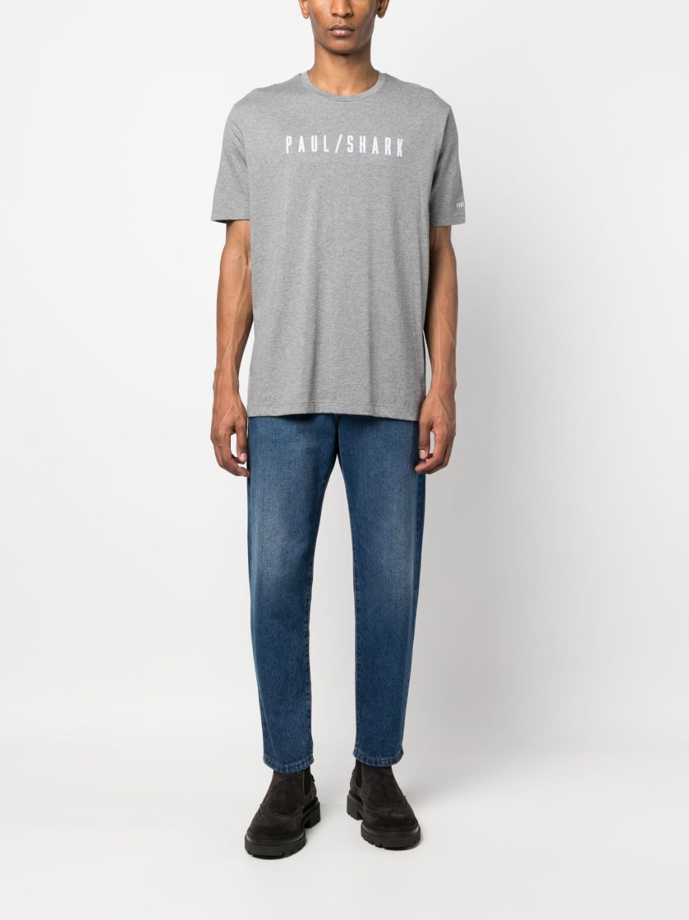 Paul & Shark Crew Neck Lightweight T-shirt In Gray