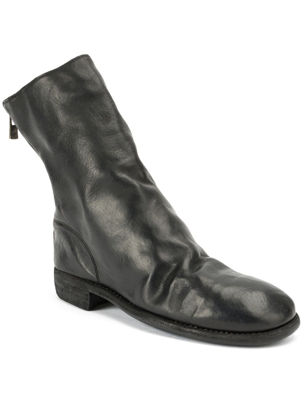Guidi High Boot With Zip Back In Black