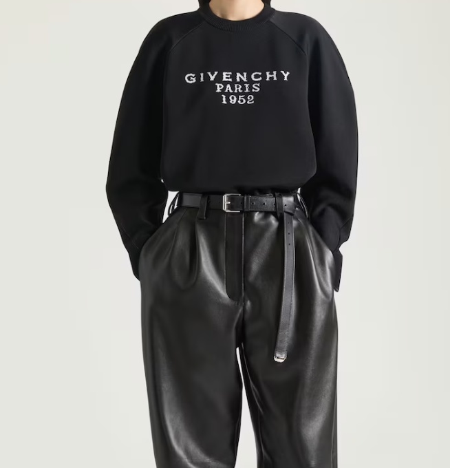 Givenchy Sweater In Wool Viscose With  Signature In Black