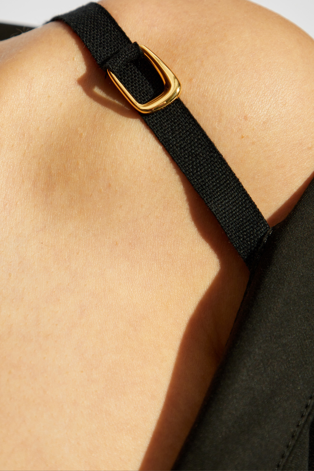 Jacquemus Asymmetric Mini Shirt Dress In Black