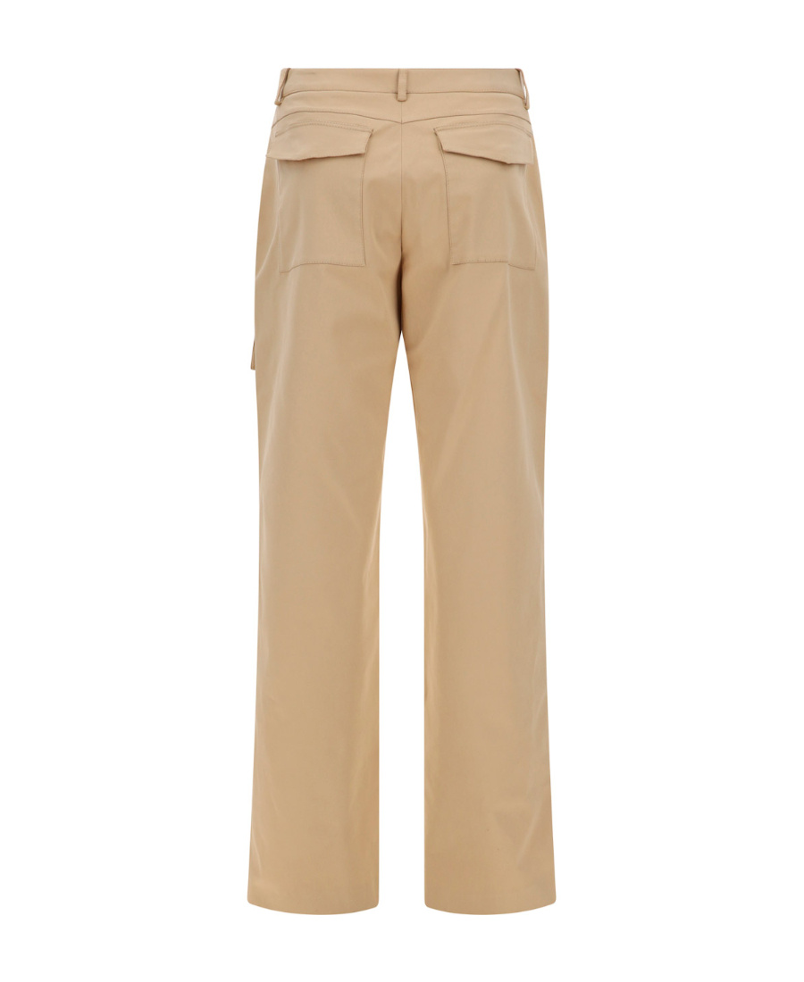 Ermanno Scervino Low Waist Wide Twill Cargo Pants In Nude