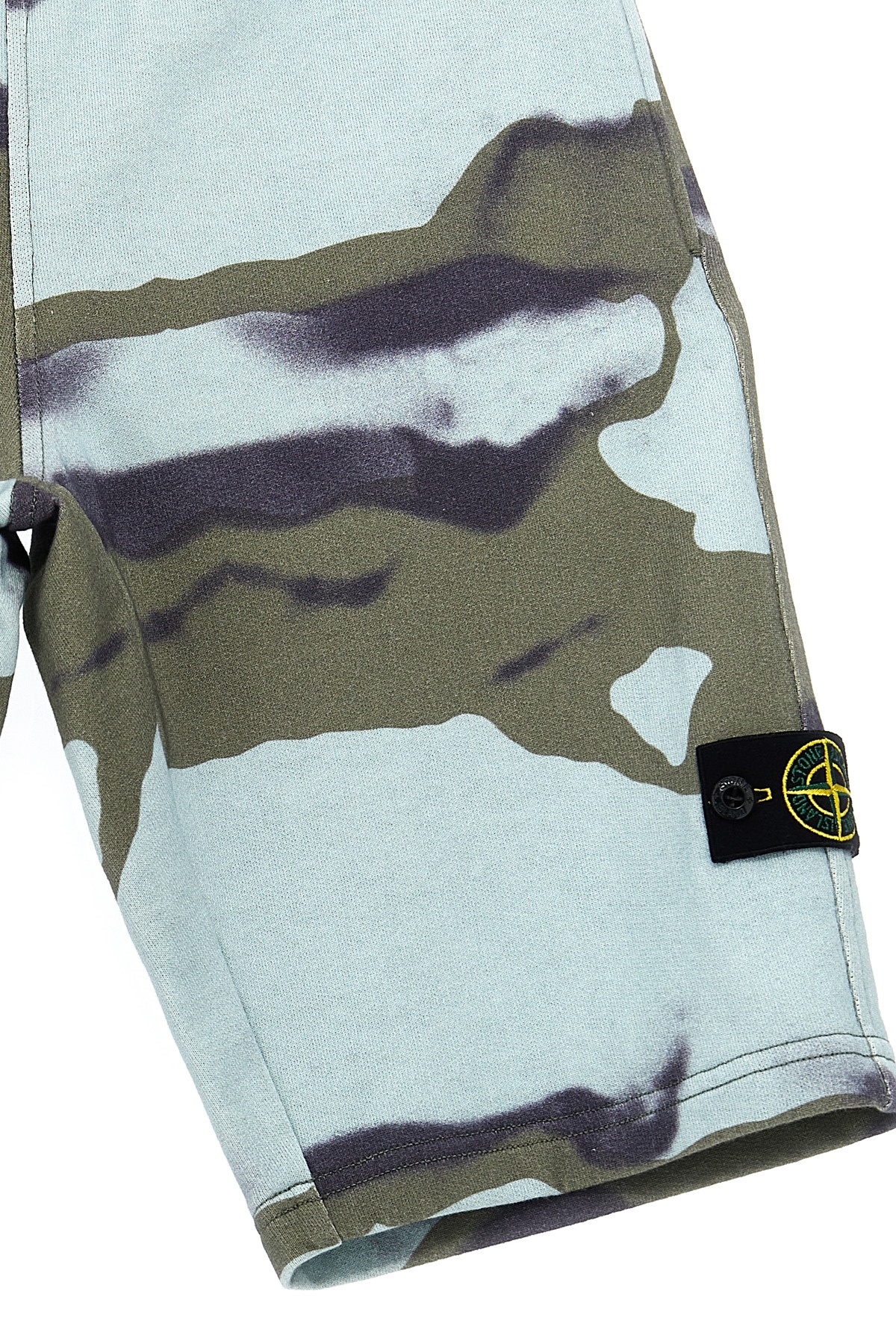 Stone Island Camouflage Cotton Shorts With Logo