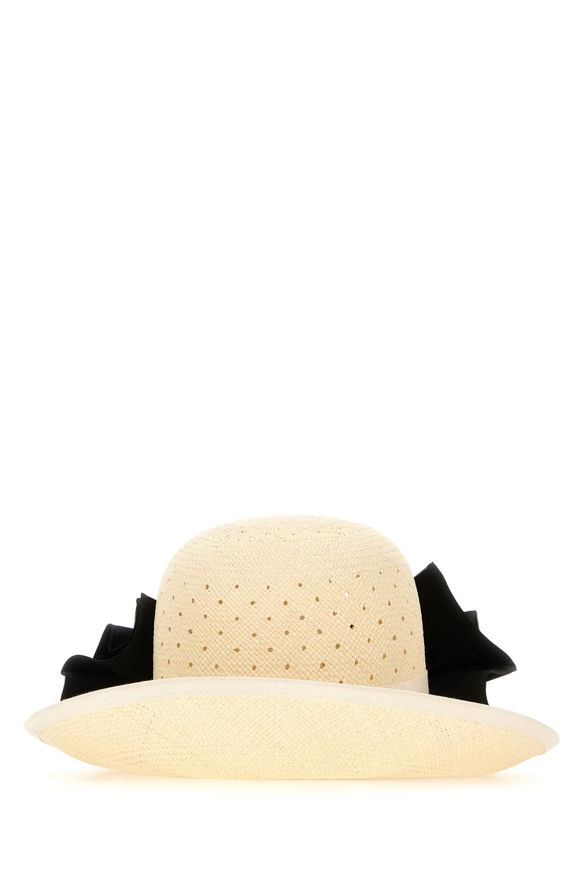 Valentino Beige Vlogo Signature Panama Hat In Neutral