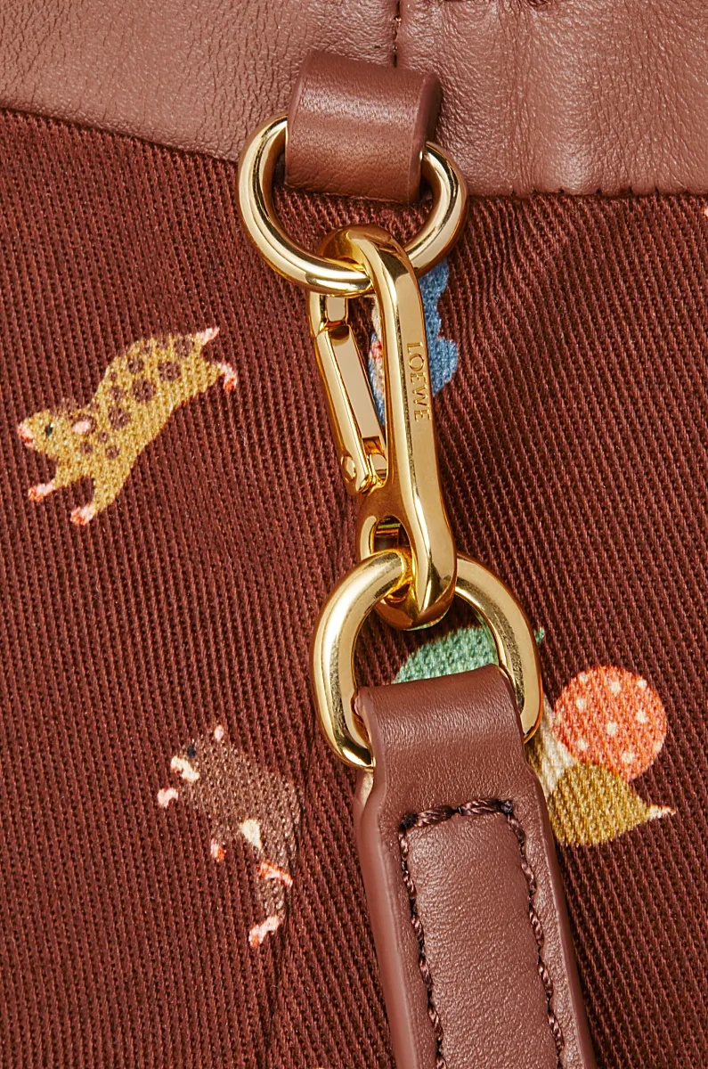 Loewe Mini Puzzle Leather Shoulder Bag In Brown