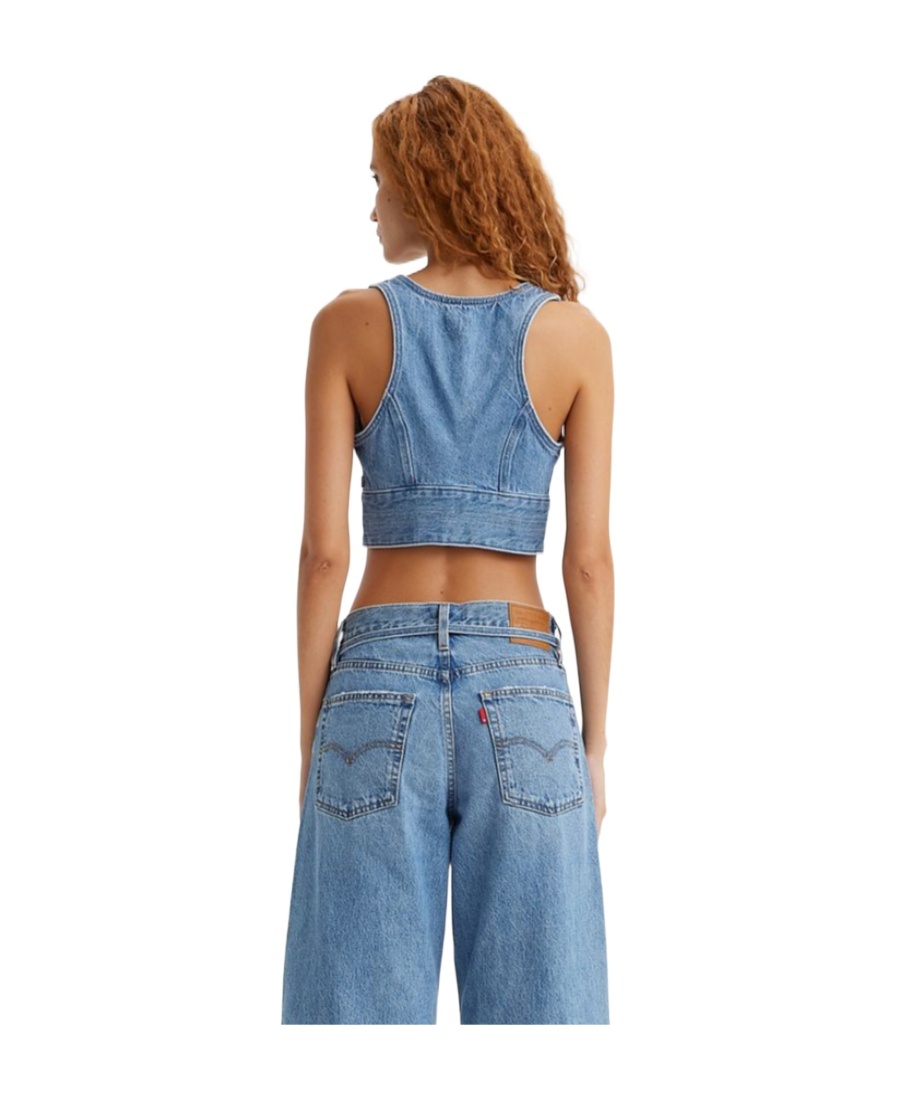 Levi's Raine Denim Crop Top In Blue