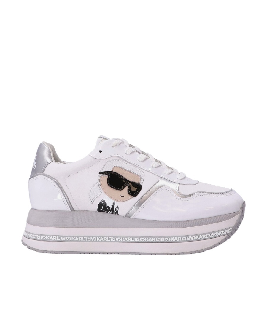 Karl Lagerfeld Velocita Ii Platform Sneakers In White