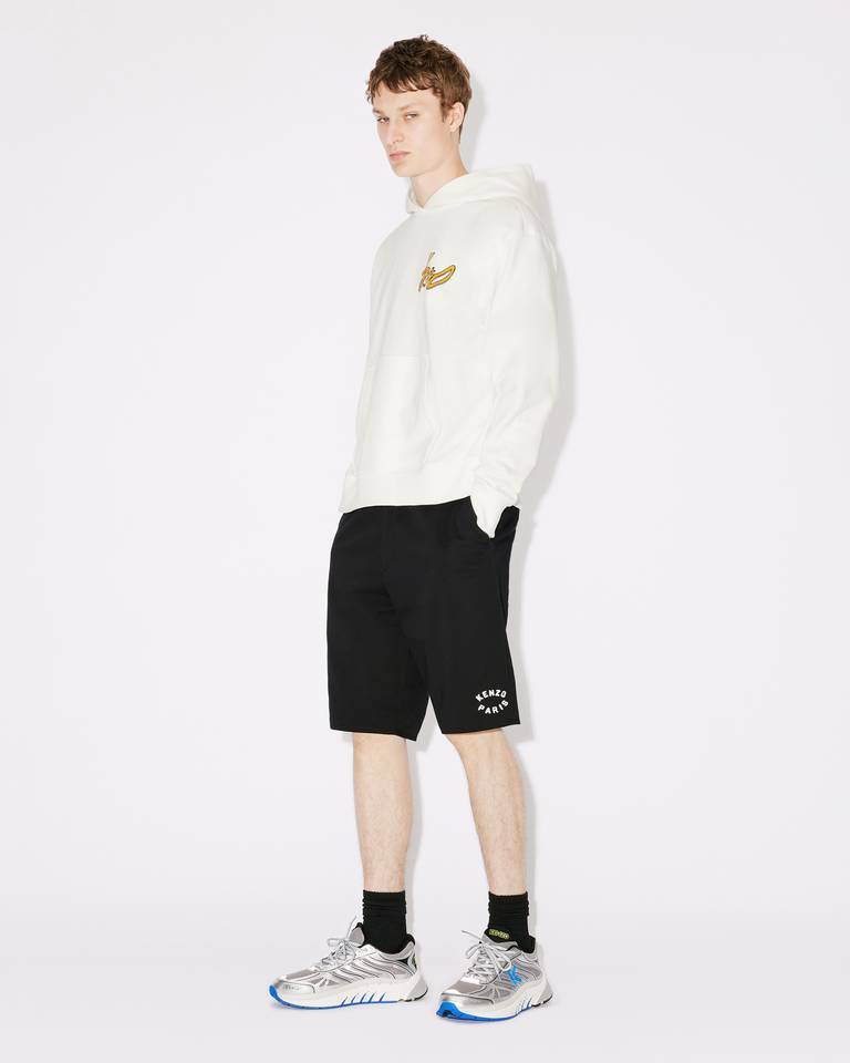 Kenzo Archive Logo Cotton Hoodie In White