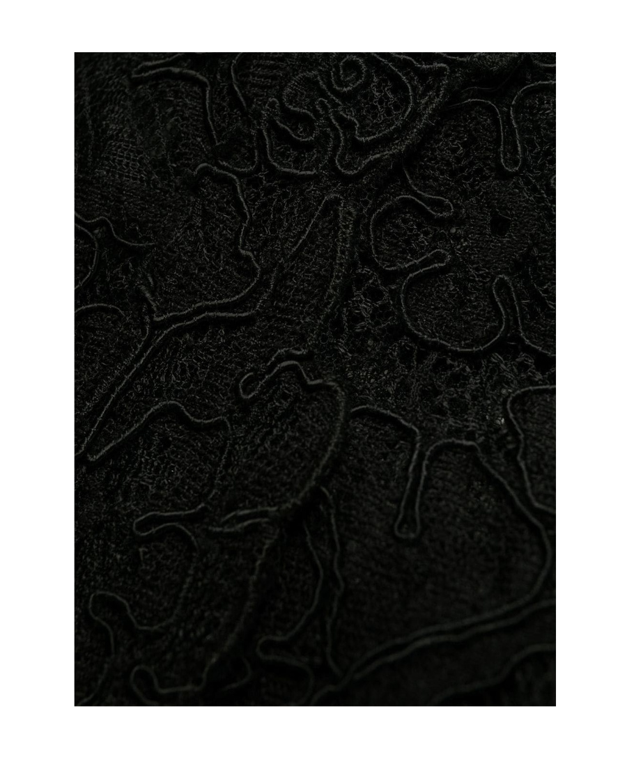 Ermanno Scervino Asymmetric Floral Lace Dress In Black