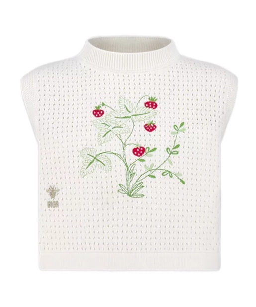Shop Dior Kids' Sweater Vest In White
