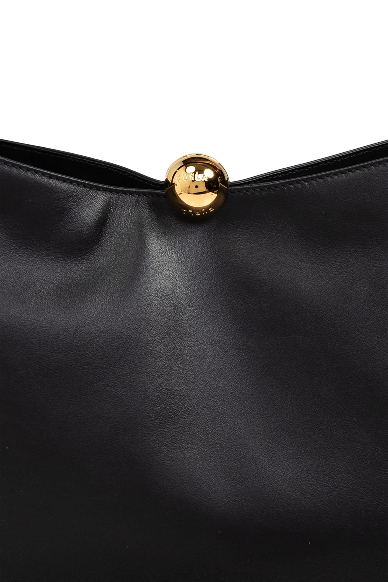 Furla Soft Sphere Medium Shoulder Bag In Black