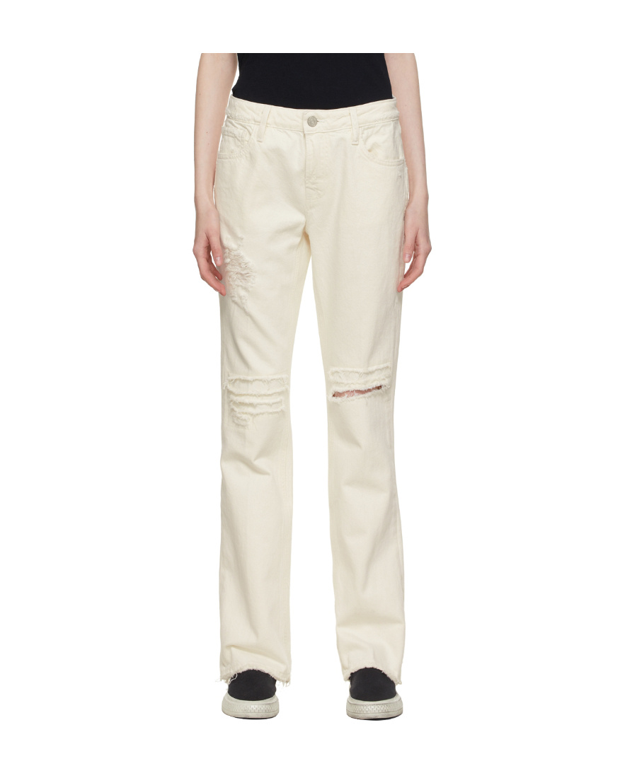 Frame Off-white 'the Low Boot' Jeans In White