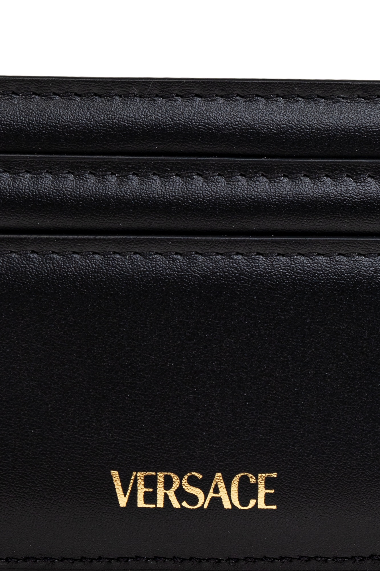 Versace Logo Card Holder In Black