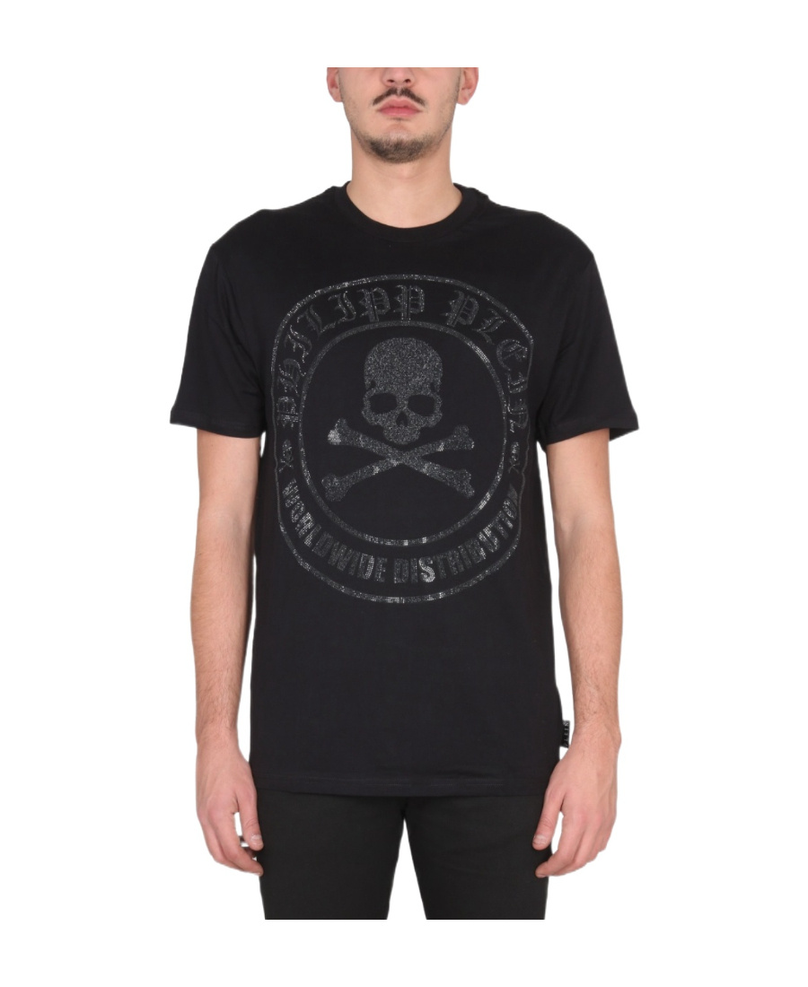 Philipp Plein Graphic Print Crewneck T-shirt In Black