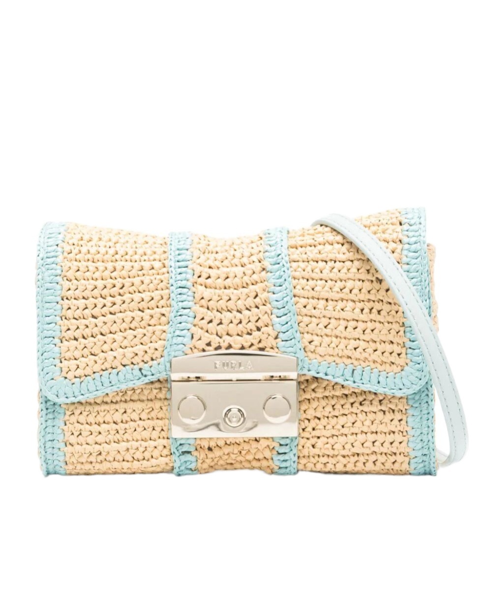 Shop Furla Clamshell Crossbody Bag In Nude