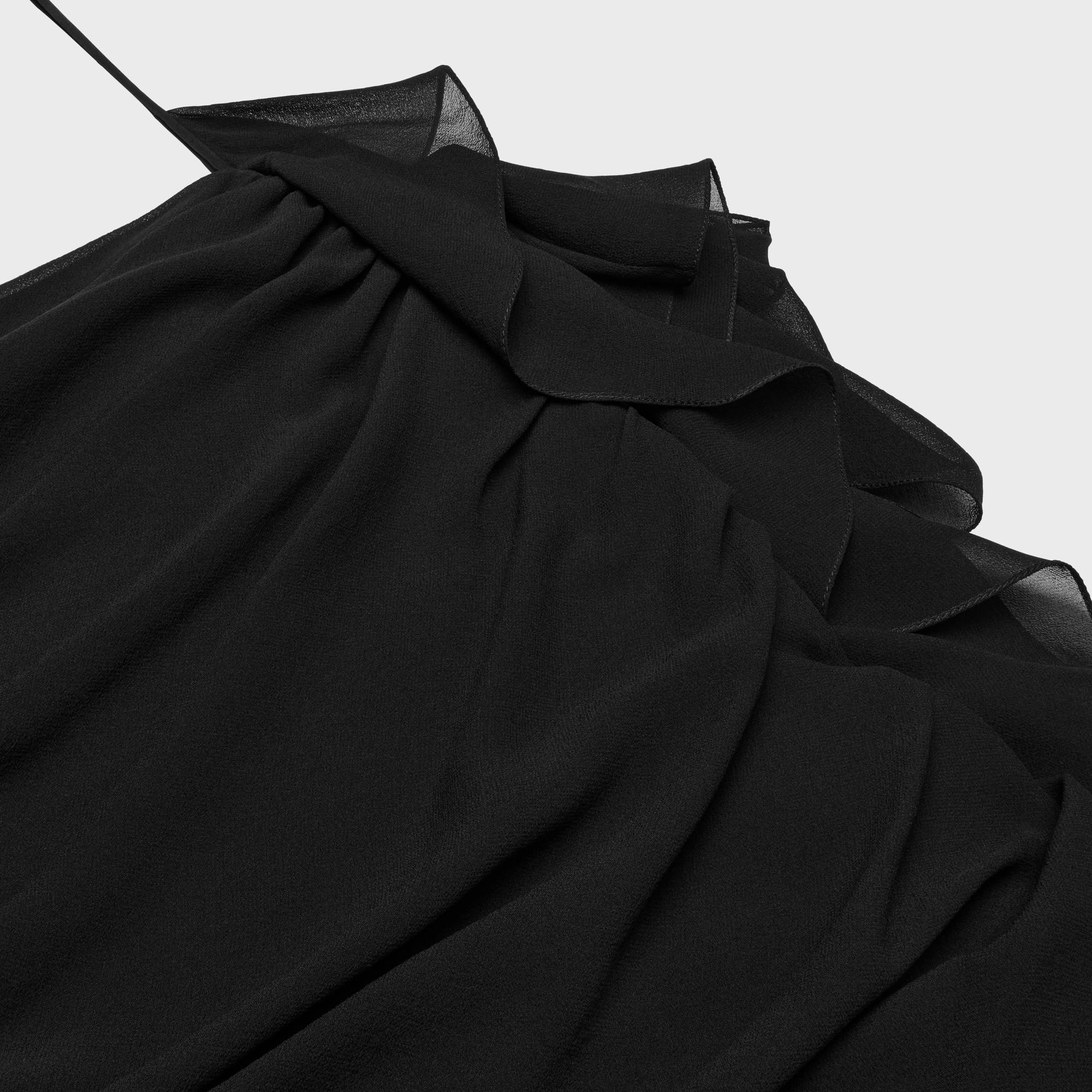 Celine Bubble Sleeve Pleated Mini Dress In Black