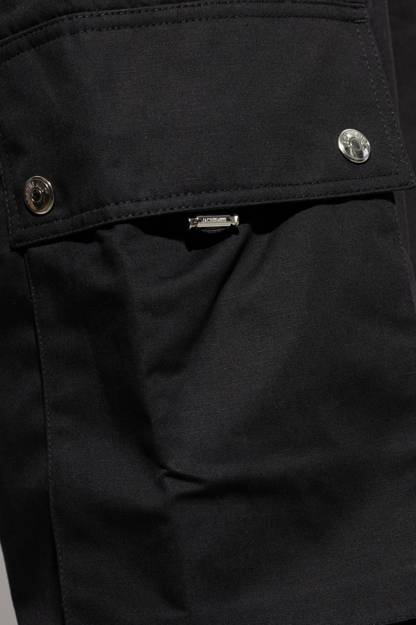 Jacquemus Cargo Gabardine Trousers In Eight In Black