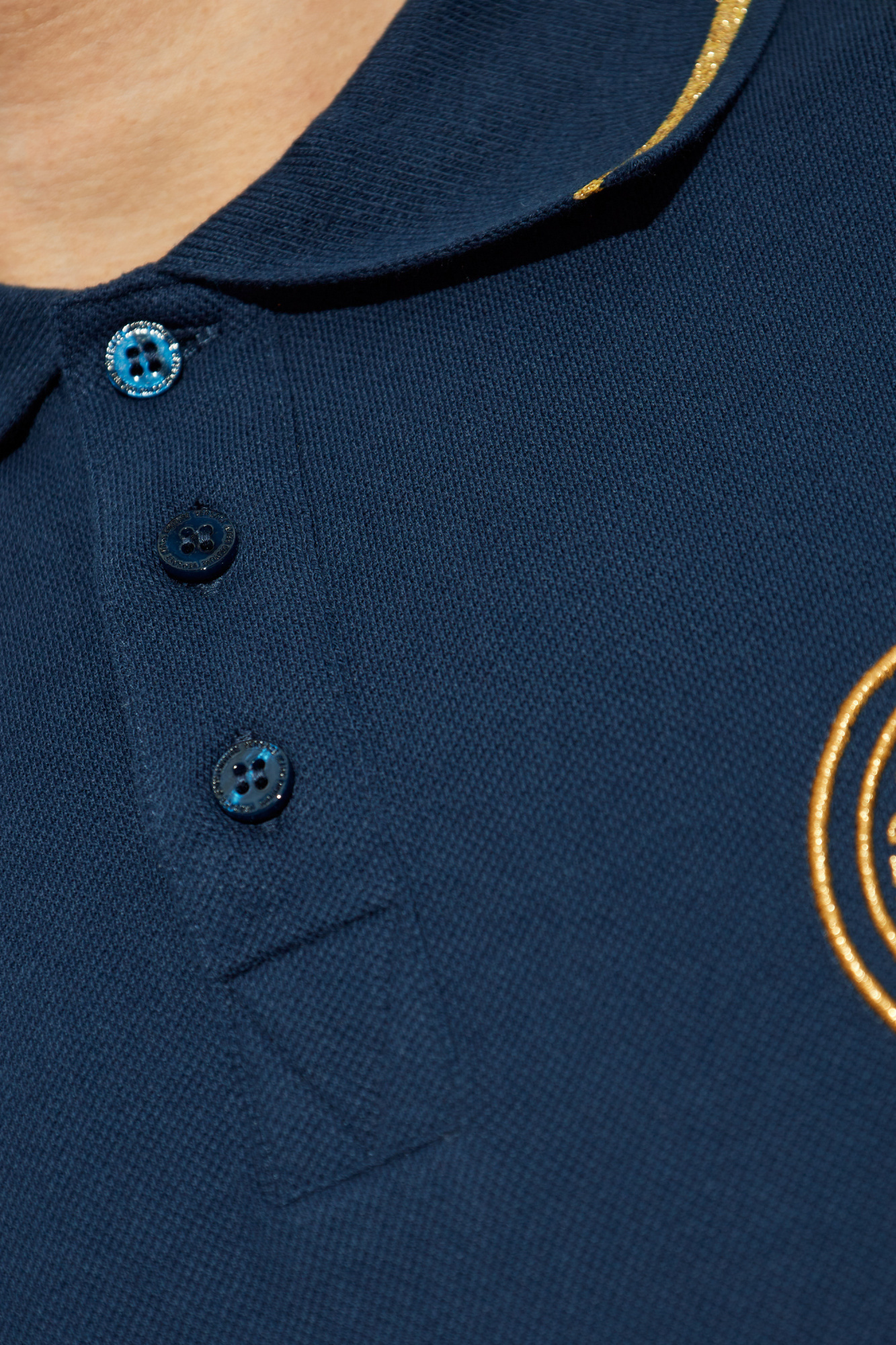 VERSACE JEANS VERSACE JEANS COUTURE LOGO EMBROIDERED POLO SHIRT
