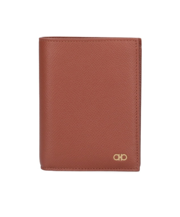 Ferragamo Bi-fold Wallet Gancini In Brown
