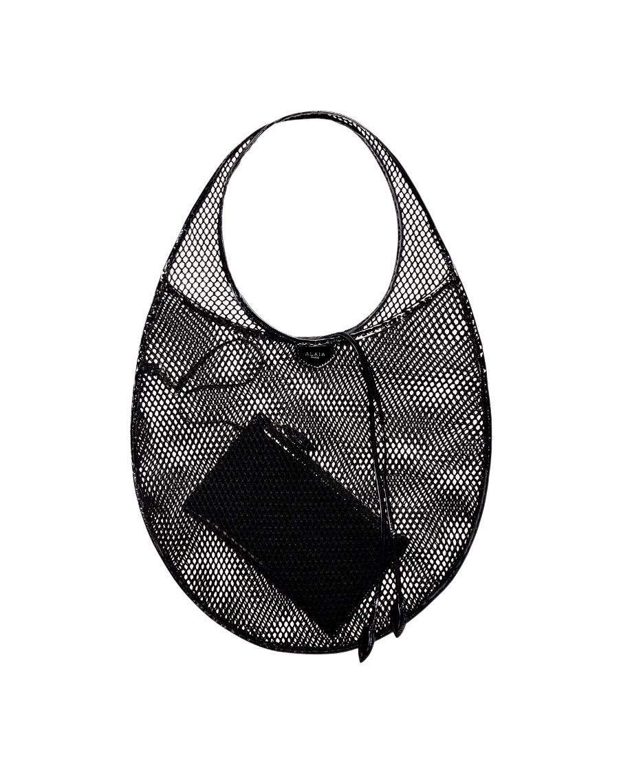 Alaïa Logo-stamp Net Tote Bag In Black