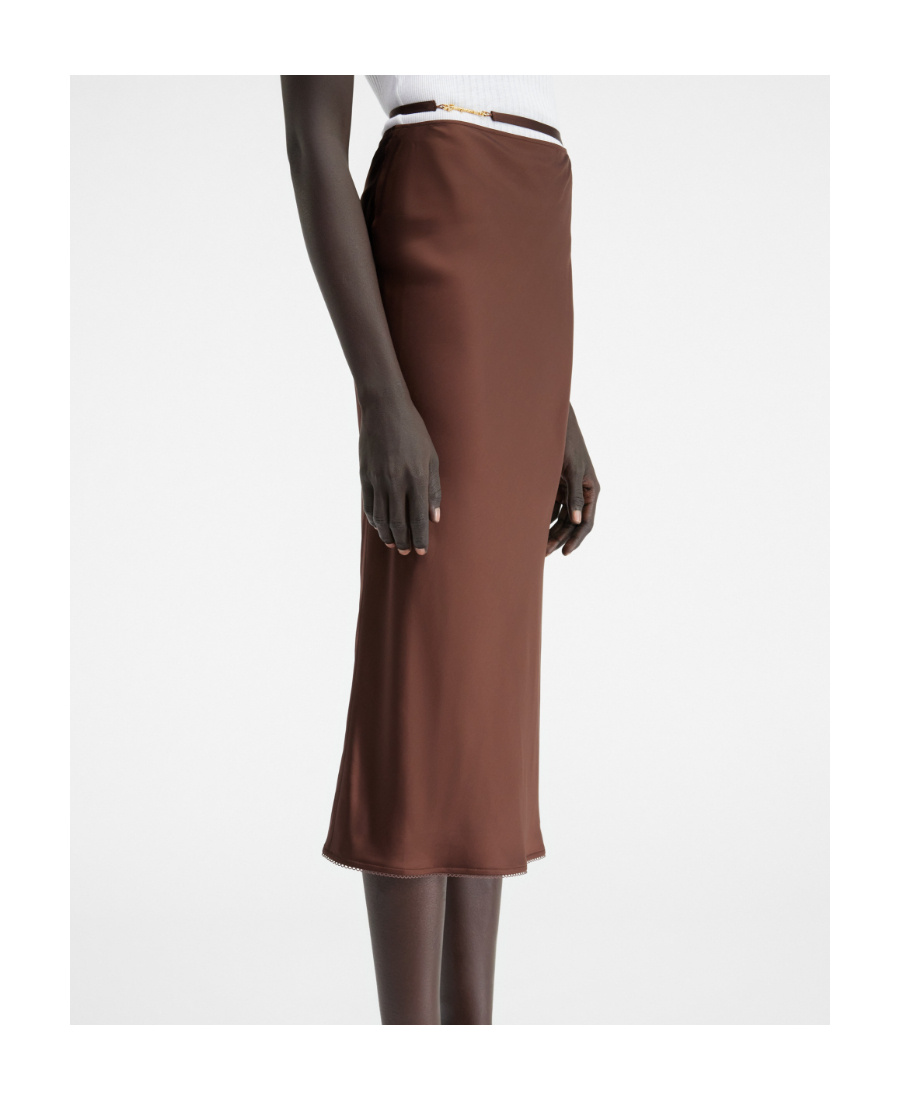 Jacquemus Logo-plaque Midi Skirt In Red