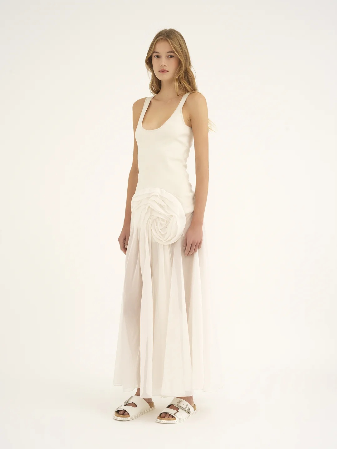 Chloé Floral-appliqué Maxi Dress In White