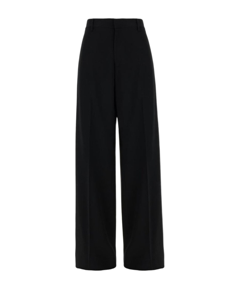 Dsquared2 Wide Leg Trousers In Viscose Stretch In Black