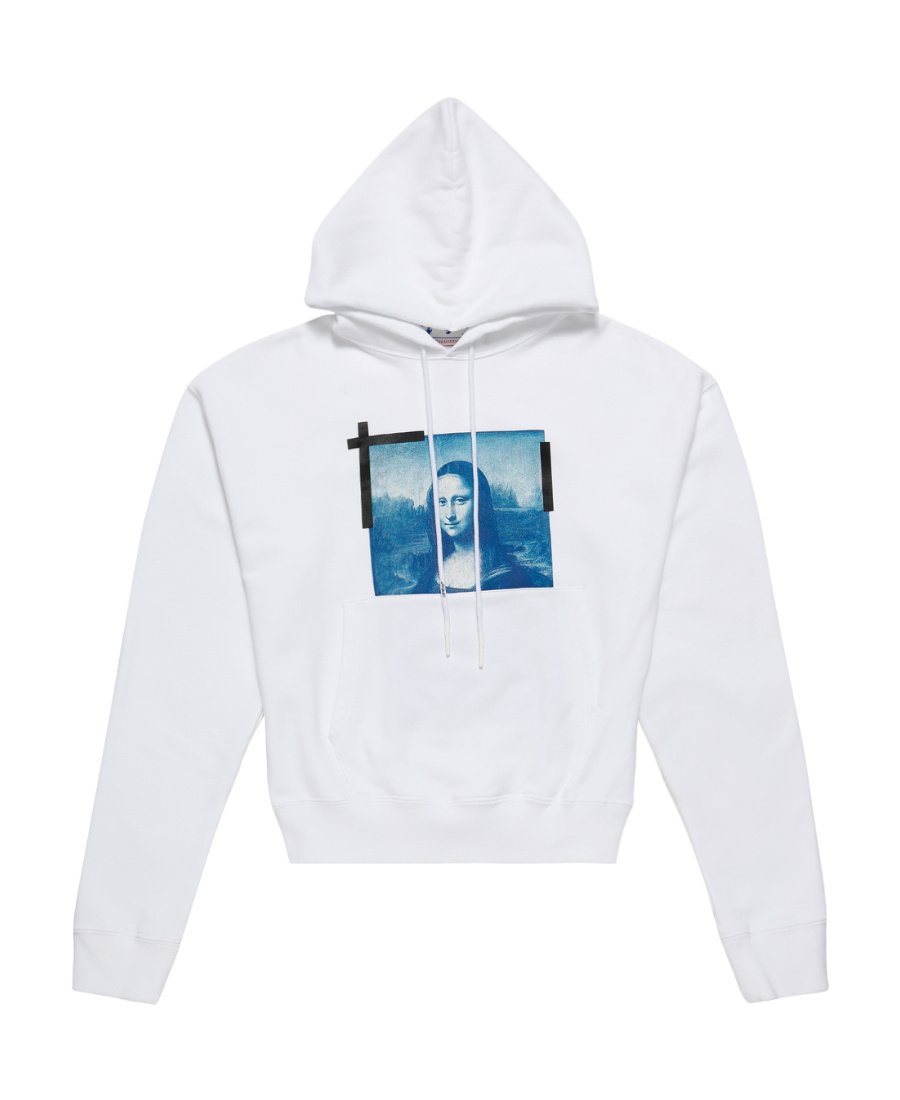 Off-white Monalisa Over Hooded Sweatshirt In White