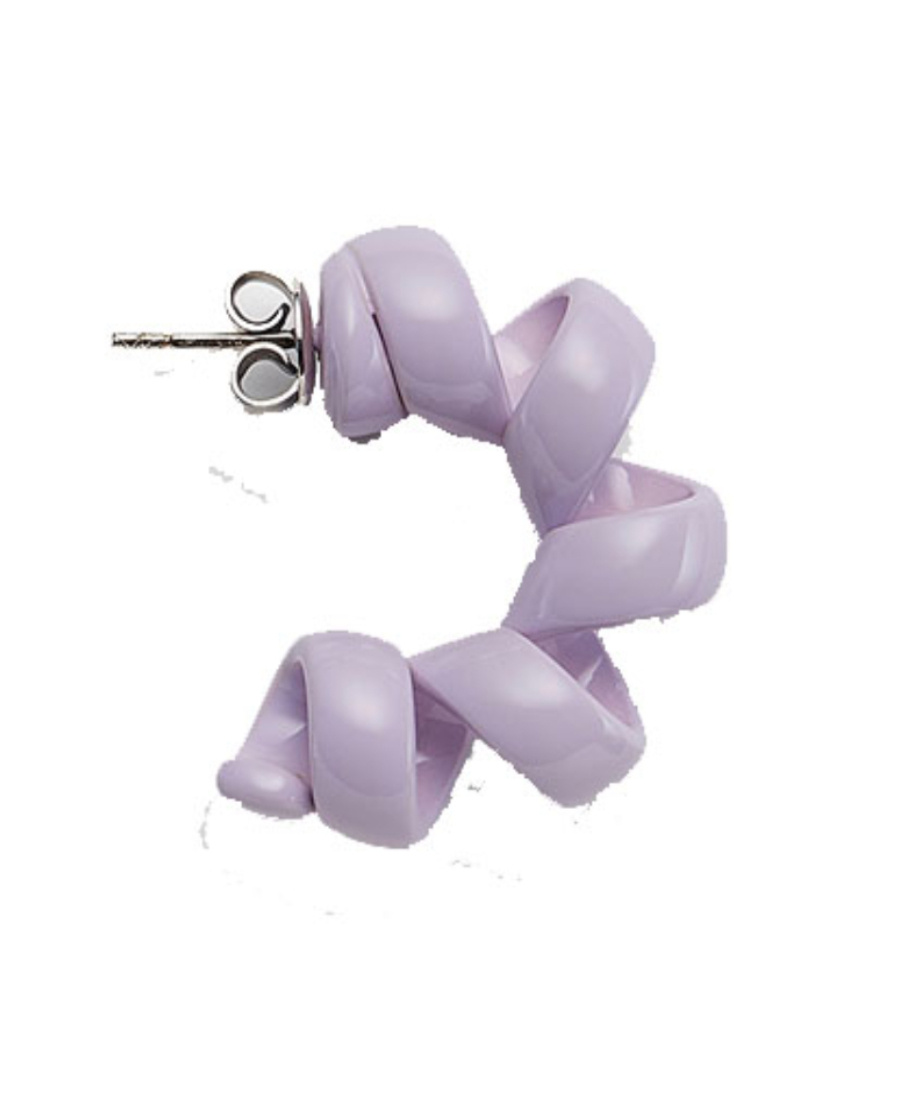 Bottega Veneta Coiled Hoop Earrings In Purple