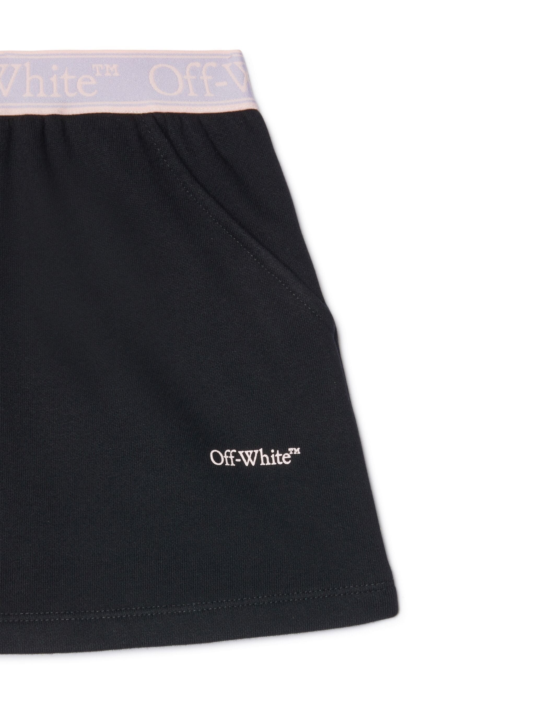 Shop Off-white Bookish Logo-waistband Cotton Skirt In Black