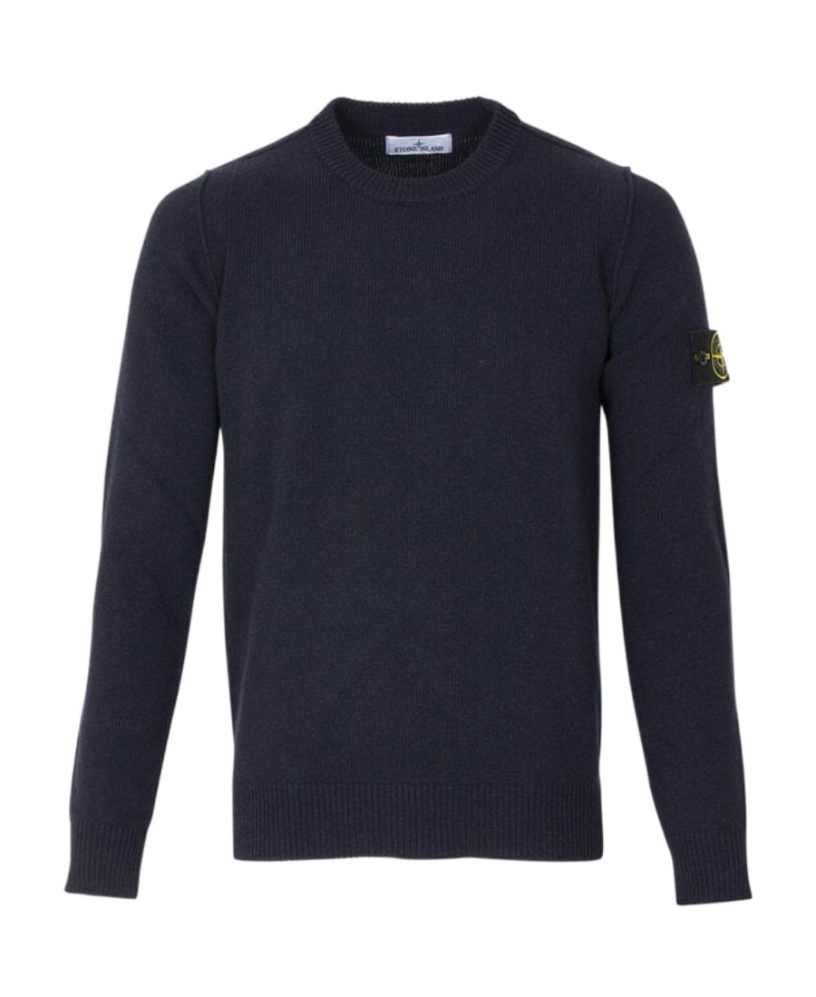 Stone Island Light Rws Pure Wool Sweater In Blue