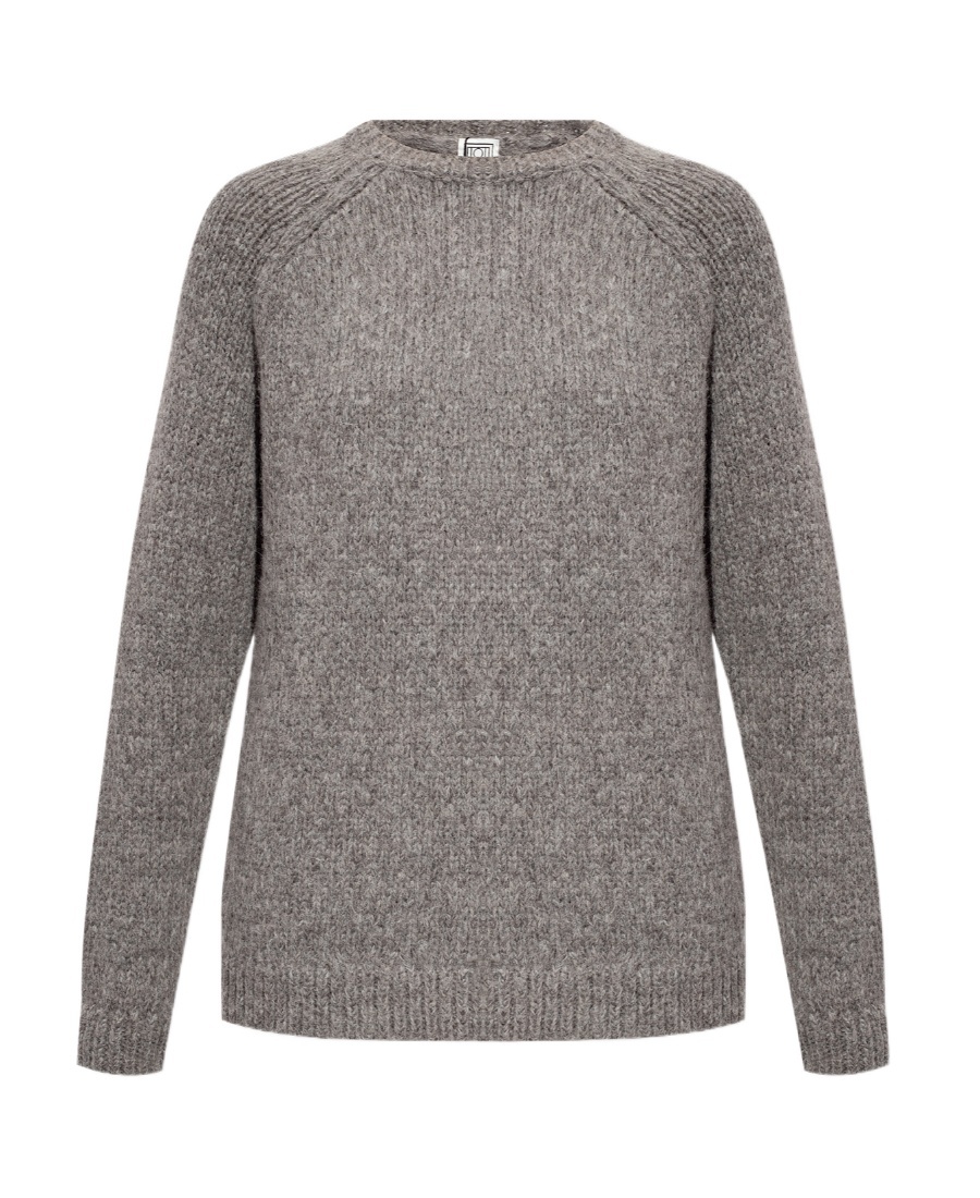 Totême Crew-neck Chunky-knit Jumper In Gray