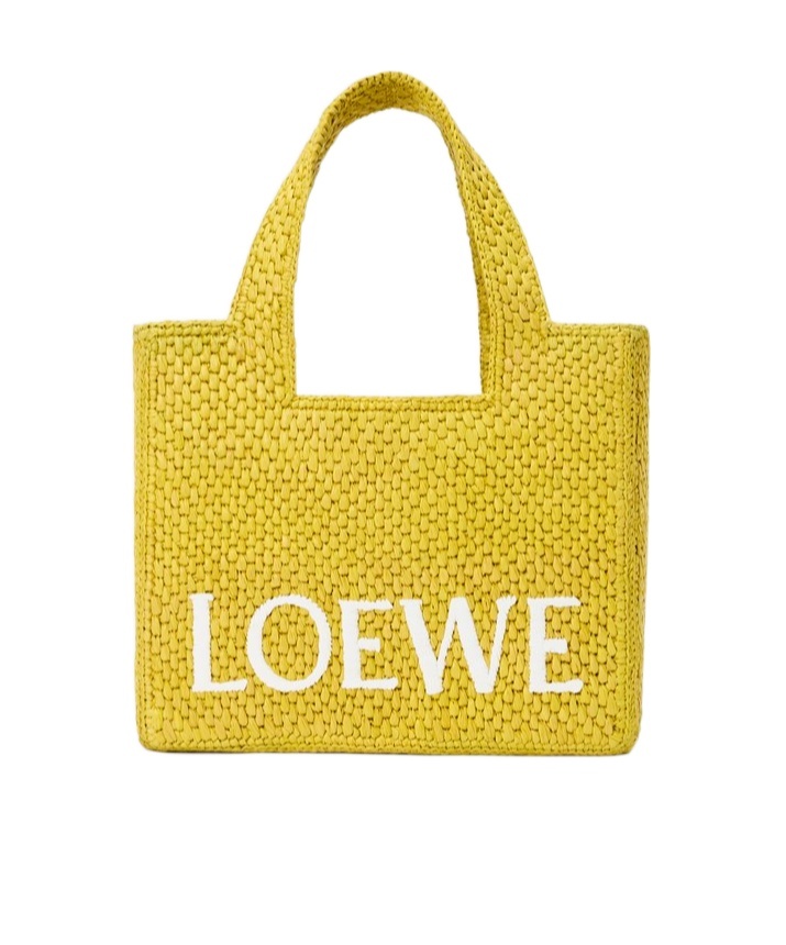 Shop Loewe Small Font Tote Bag In Yellow